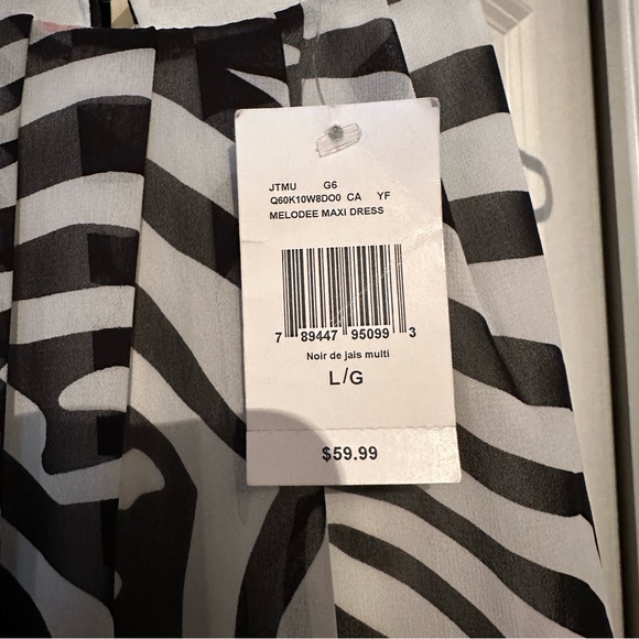 GUESS Black & White High Neck Size L Maxi Dress NWT - Picture 3 of 5